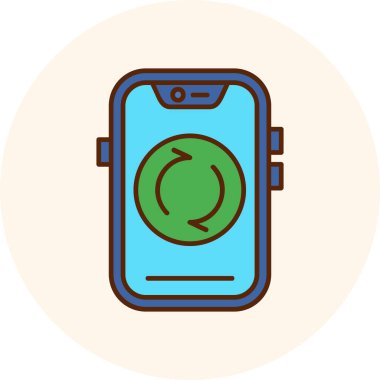 Geri dönüşüm vektörü illüstrasyonlu telefon