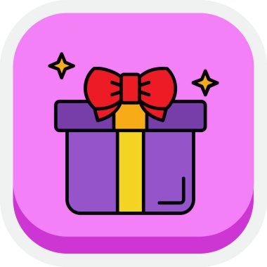 Hediye kutusu simgesi. vektör illüstrasyonu