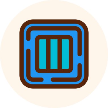 Çikolatalı pasta simgesi renk ana hatları vektörü