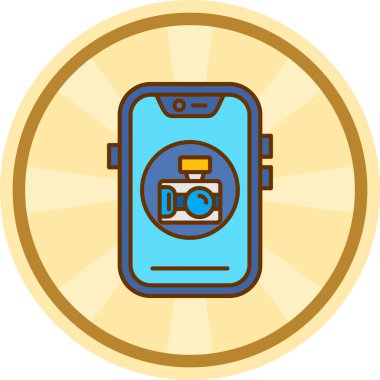 mobil kamera simgesi vektör illüstrasyonu