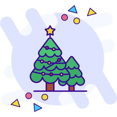 Yıldızlı ağacın vektör illüstrasyonu