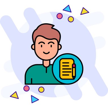 erkek öğrenci simgesi - taslak biçimi