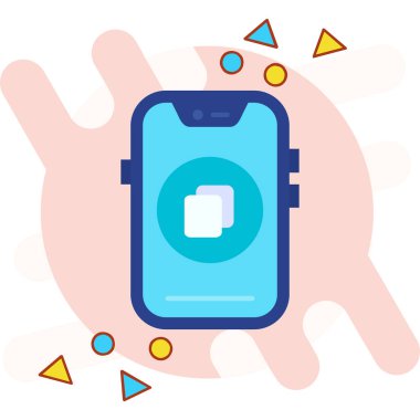 akıllı saat ve akıllı telefon simgesi, vektör tasarımı