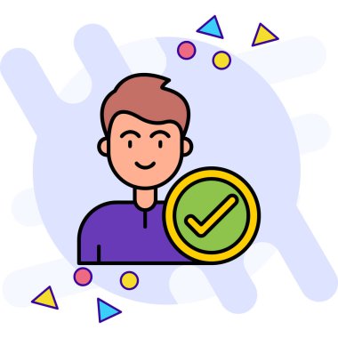 İşaret simgesi olan adam. vektör illüstrasyonu