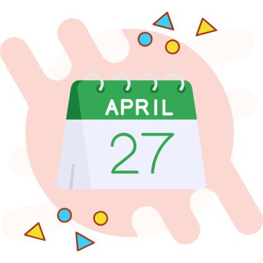 Nisan 27 takvim simgesi - vektör illüstrasyonu