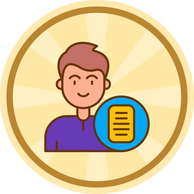 Adam bir kitap simgesi okuyor - taslak biçimi