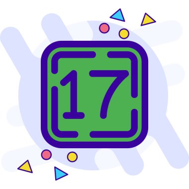 17 sayısının vektör illüstrasyonu