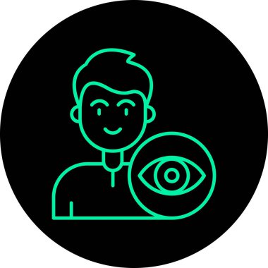 Benzersiz göz vektör çizgisi simgesi