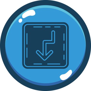 Eğilimli dolu biçimdeki ok aşağı simgesi