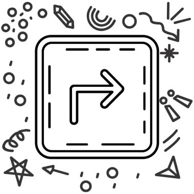 Beyaz arkaplanda izole edilmiş ok sağ yön simgesi