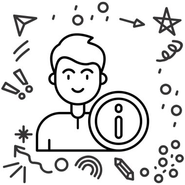 büyüteç vektör ince çizgi simgesine sahip kullanıcı profili