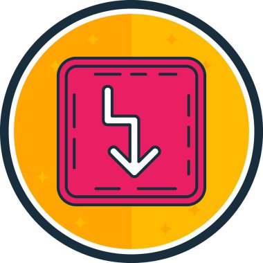 Renkli arkaplanda izole edilmiş modaya uygun bir biçimin vektör simgesi