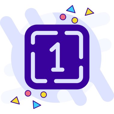 Bir numaralı vektör ikonu tasarımı çizimi izole edildi