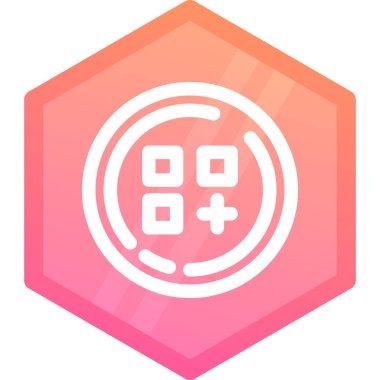 Uzun gölgeli beyaz altıgen simgesi izole edildi. Altıgen düğmesi. Altıgen simgesi. Vektör. Altıgen düğmesi. Pembe altıgen düğmesi