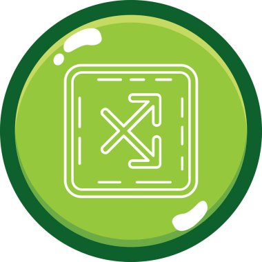 Yeşil ve sarı yuvarlak bir ikonun vektör çizimi