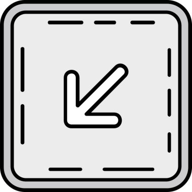 Sol aşağı ok simgesi dış hat biçiminde