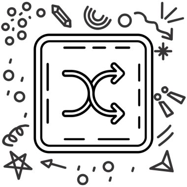 Sihirli değnek simgesi ana hat biçiminde