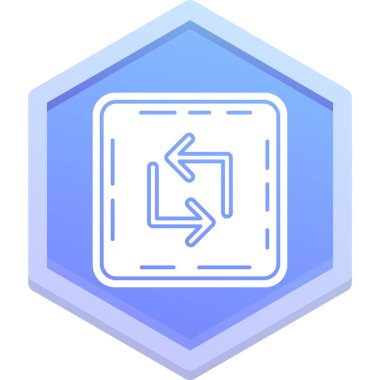 Altıgenli bir altıgenin mavi simgesinin vektör çizimi