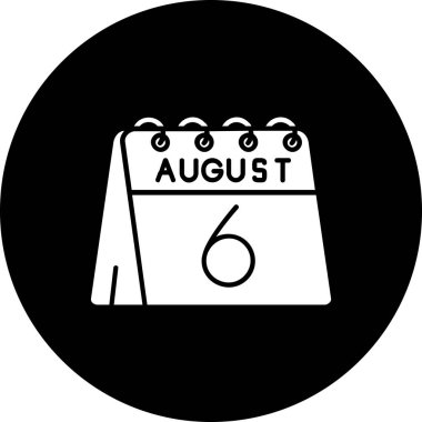 Ağustos simgesi, vektör illüstrasyonu