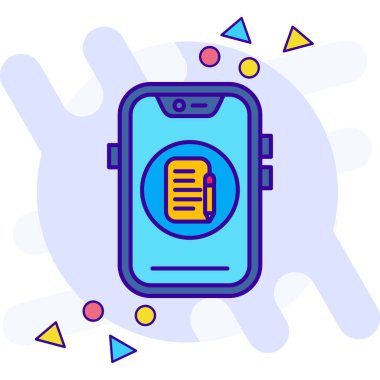 - Telefon. Akıllı saatin basit düz çizimi