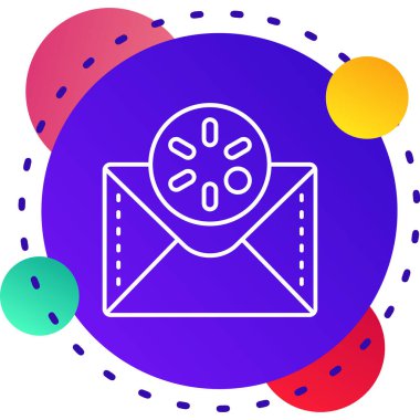 Beyaz arka planda Sevgililer Günü kalp ikonu olan Line Envelope. Mesaj aşkım. Aşk ve romantizm mektubu. Renkli taslak konsepti. Vektör