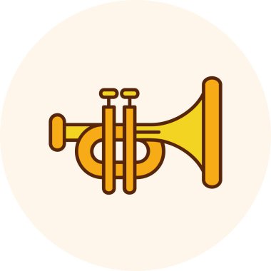 Trompet müziği renk vektör illüstrasyonu