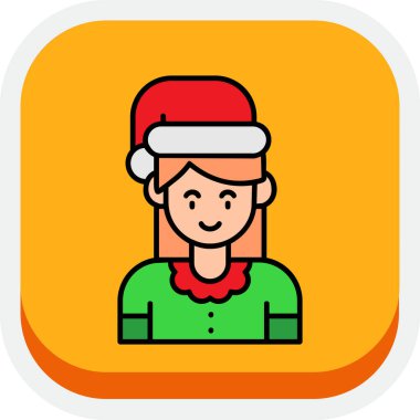 Noel kızı vektör simgesi