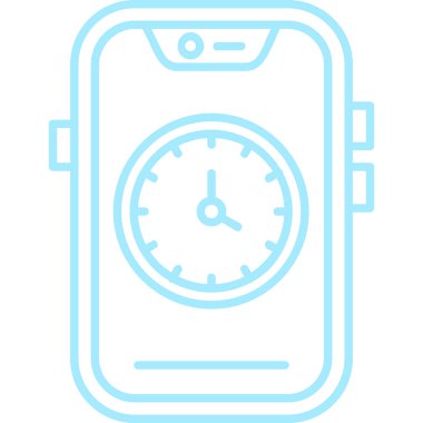 Akıllı saat simgesi. Web için saat vektör simgelerinin özet çizimi