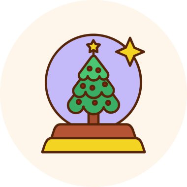 Modern Noel ağacı simgesinin vektör illüstrasyonu