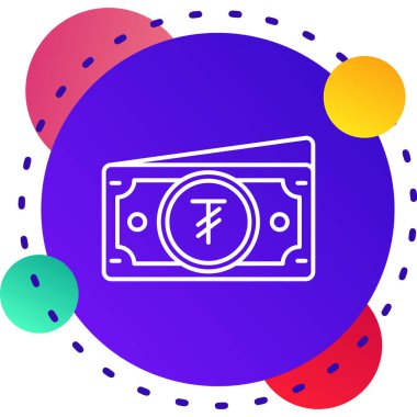 Beyaz arka planda dolar simgesi olan çizgi para çantası. ABD Doları. Tasarruf tabelası. Renkli taslak konsepti. vektör.