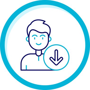 Saç stili ve mavi dizaynlı erkek avatarı