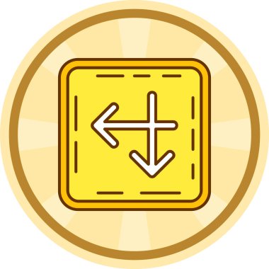 Altın sikke simgesi, çizgi film tarzı