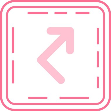 Ok yukarı doğru yuvarlanmış ok vektör simgesi