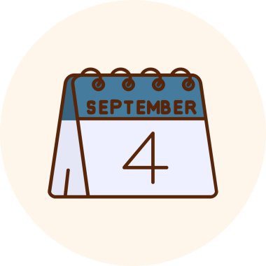 Eylül ayının düz takvim simgesi tasarımı