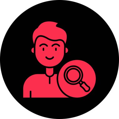 Dürbün simgesi olan insanın vektör illüstrasyonu