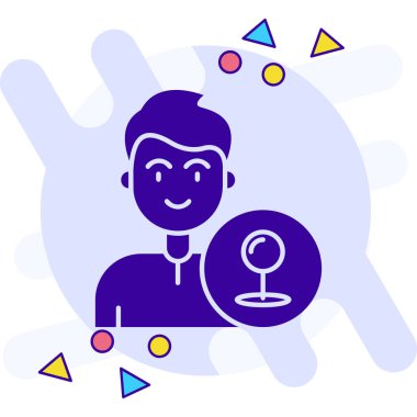 Mikrofonlu bir adamın vektör çizimi