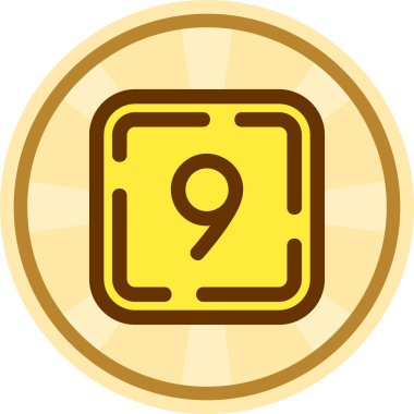 9 numaralı simge vektör illüstrasyonu