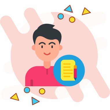 Elinde kitap olan bir adamın vektör çizimi