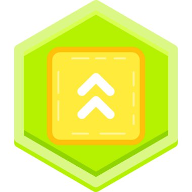 Yeşil ve sarı renkli bir ikonun vektör illüstrasyonu