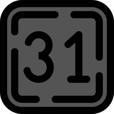 3 numaralı vektör simgesi. Bu düz yuvarlak sembol siyah renk ve yuvarlak açılar kullanır ve gri bir arkaplanda izole edilir.