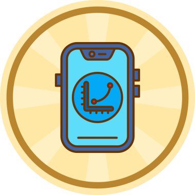 smartwatch simgesi, vektör illüstrasyonlu akıllı telefon