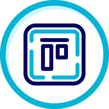 ATM makinesi simgeyi yuvarladı. Vektör illüstrasyon biçimi düz ikonik bicolor sembolü, daire ve kobalt ve gri renkler, beyaz arkaplan.