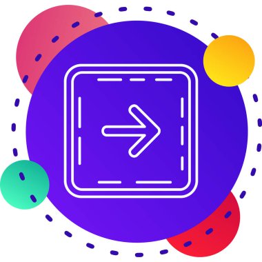 renk çizgisi ok simgesi beyaz arkaplanda izole edildi. yön sembolü. Navigasyon işaretçisi işareti. gradyan dairesel rastgele dinamik şekiller. vektör illüstrasyonu
