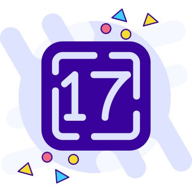 7 numaralı simge vektörü ince çizgi işareti