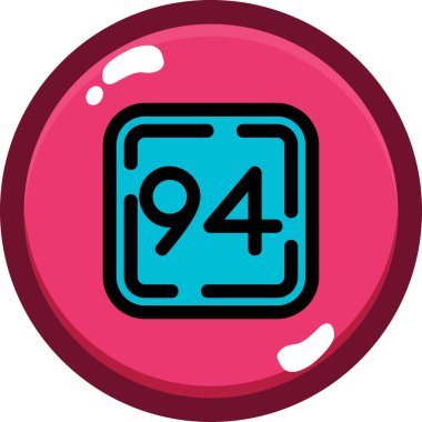 Dairedeki 9 sayısının vektör simgesi