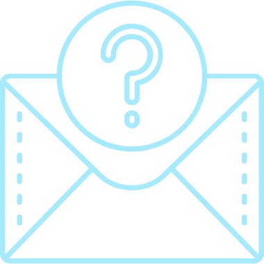 Soru işaretli zarfın vektör illüstrasyonu