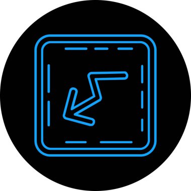 Siyah çemberdeki bir adamın mavi ve beyaz ikonunun vektör çizimi