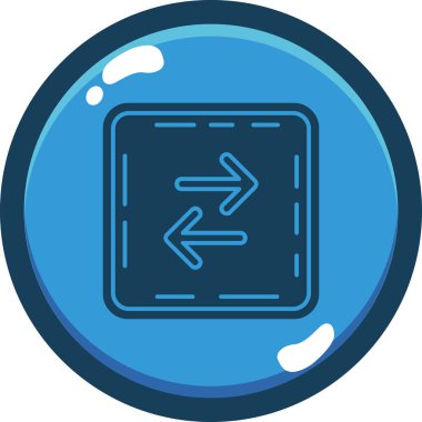 Mavi ve siyah daire simgesinin vektör illüstrasyonu