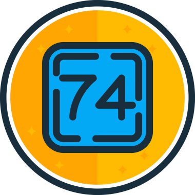 7 numaralı simge tasarımı, düz illüstrasyon