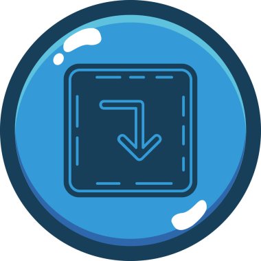 Mavi düğmenin vektör illüstrasyonu